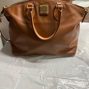 Dooney & Bourke Brown Shoulder Bag with Gold Accents